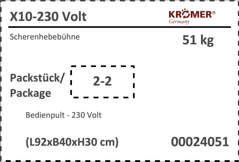 Scherenhebebühne label bedienpult
