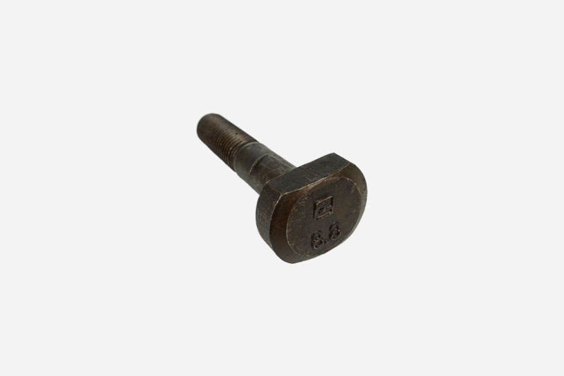 schwarze, schwere Metallschraube