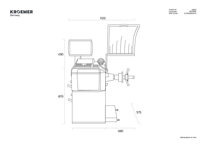 Technische Zeichnung RW80